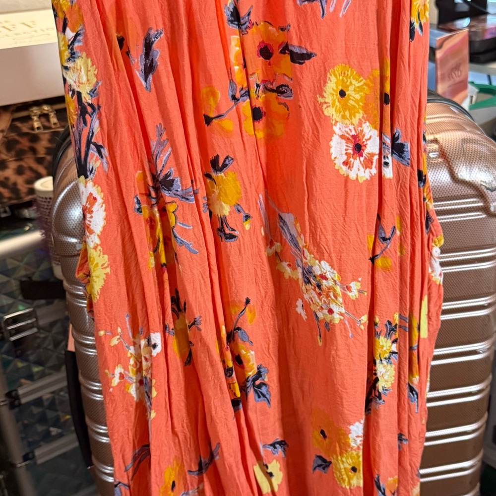 Lane Bryant Floral Top - Orange and Yellow
